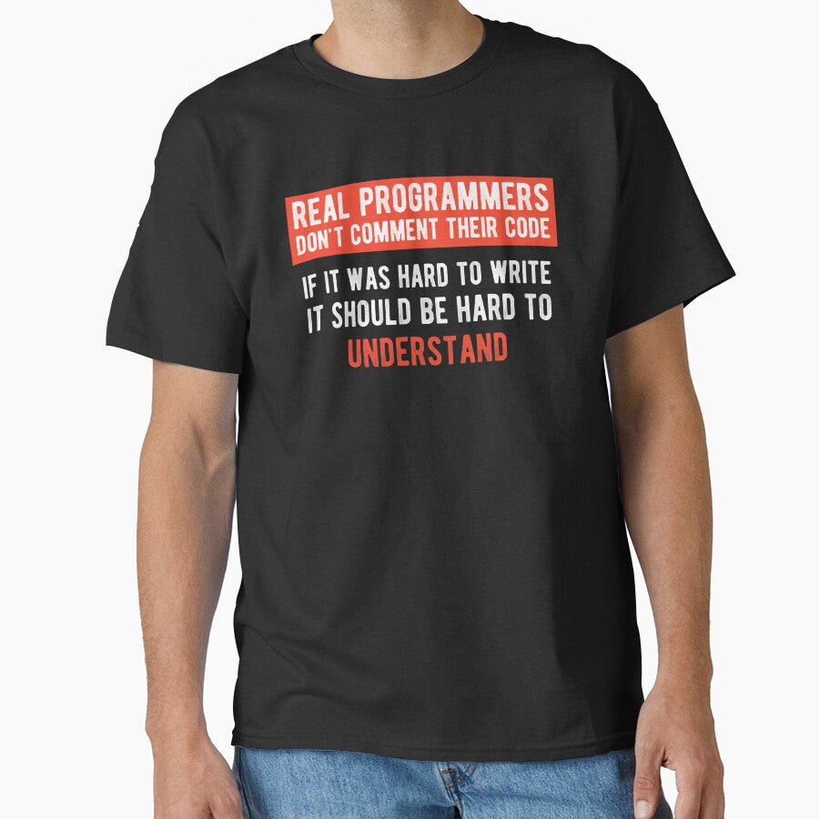 Real Programmers Don't Comment - Funny Programming Jokes - Dark Color by Programming Jokes