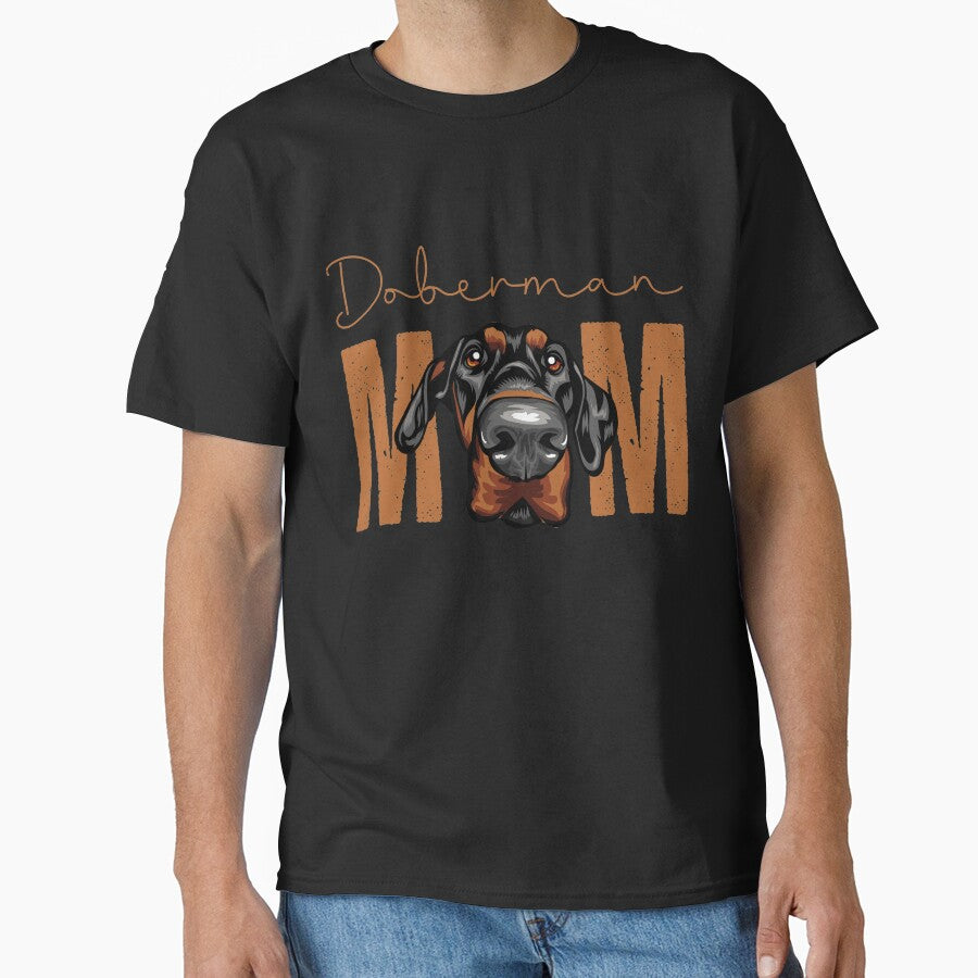 Doberman  Mom, Dog Mom Shirt, Gift idea for Dobermann  owner, Slim Fit T-Shirt by ayotees