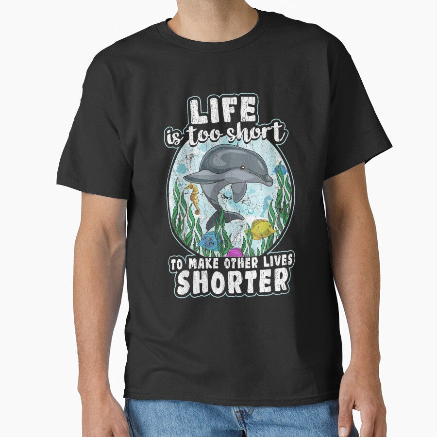 Self Improve T Quote Dolphin Ocean Fish by aliceshe