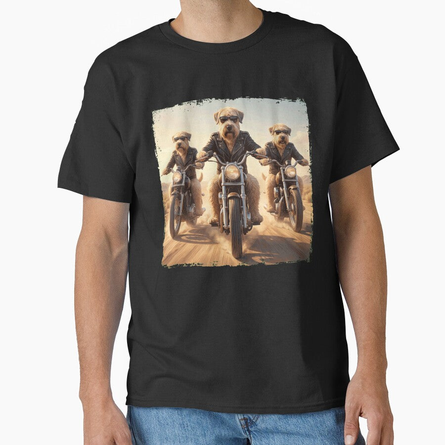 Funny Soft Coated Wheaten Terrier Motorcycle Meme Dog Lover by DoodleTortle