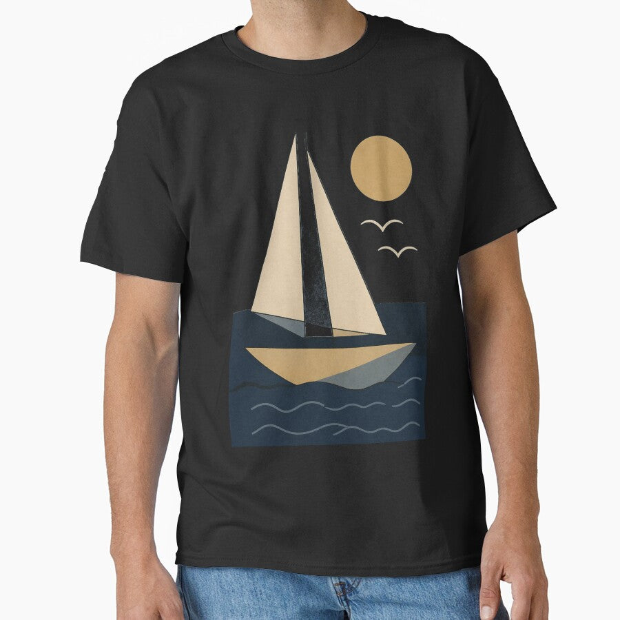 Sail Away Minimal – Modern Nautical Geometric Art by MWSailingClub