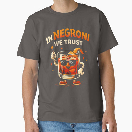 "In Negroni We Trust" T-shirt – Fun & Playful Cocktail Graphic by PremiereAA