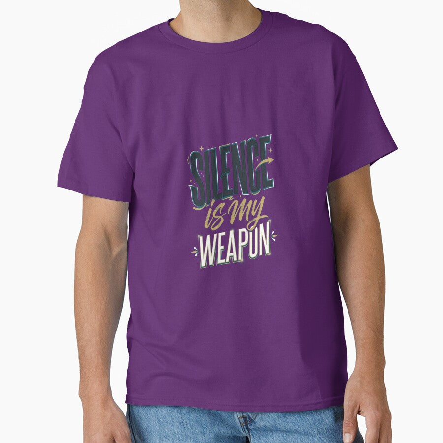Silence is my weapon Typography Design – Modern Aesthetic Text Art for Stickers, T-Shirts & Posters by Prism-Bubble