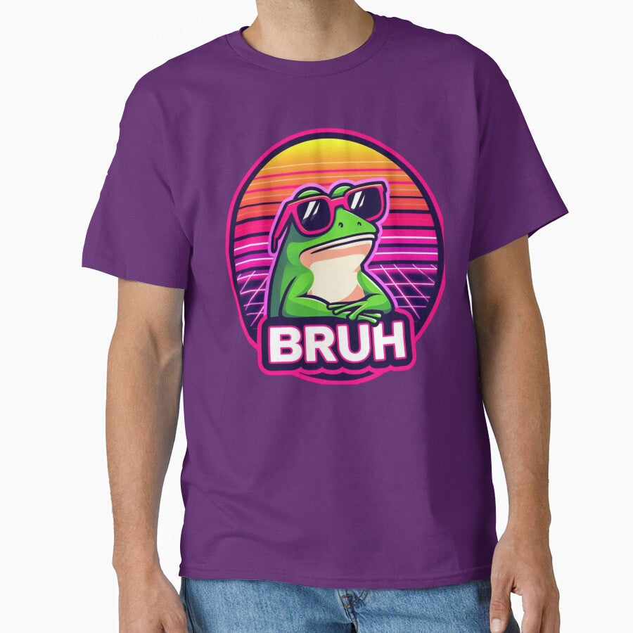 Bruh Frog Vaporwave Retro Meme by crazygoose30