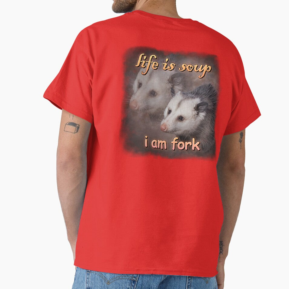 Life is soup, I am fork possum word art by snazzyseagull