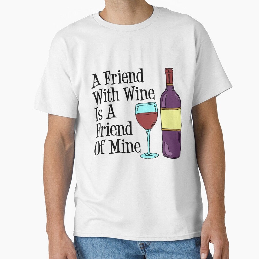 A Friend With Wine Is A Friend Of Mine Wine Cartoon Humor by jaycartoonist
