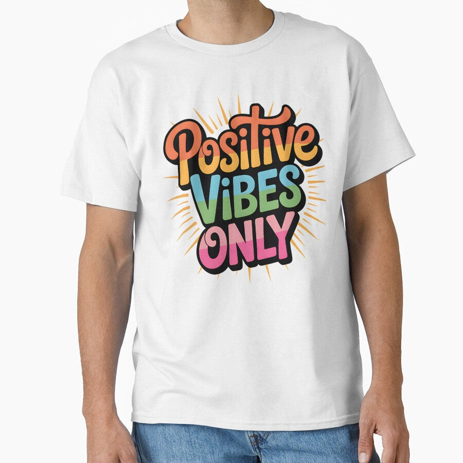 Positive Vibes Only Retro Lettering by CraftStudioCo