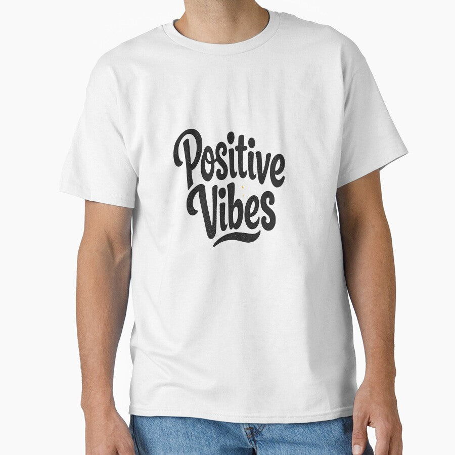 Positive Vibes Minimal Typography Hand Lettering Motivational Quote Design by Lovestickerco