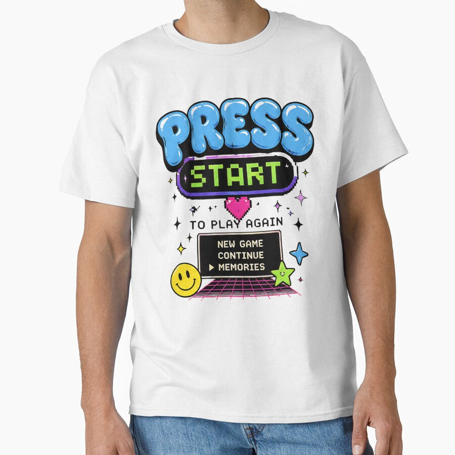 Retro Y2K Aesthetic Gamer Press Start To Play Again Memories Menu by anandariki