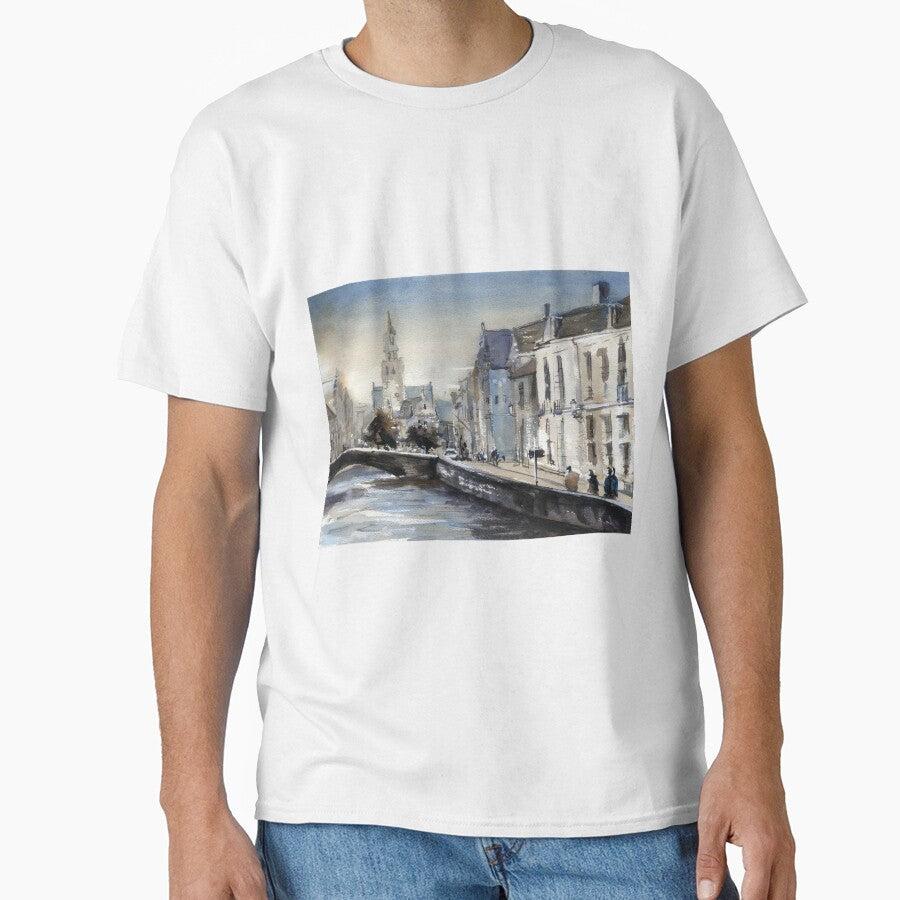 Watercolor painting of Bruges Belgium art. by rfoxphoto