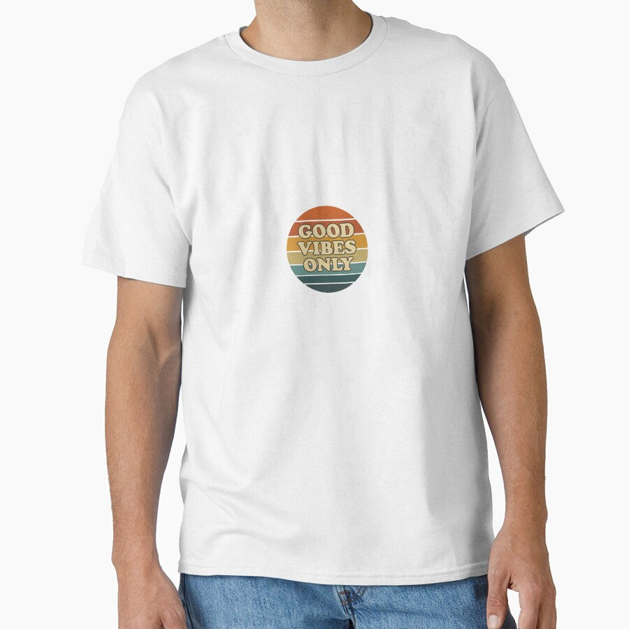 Good Vibes Only Vintage Retro Sunset T-Shirt Sticker Design by Picelmintco