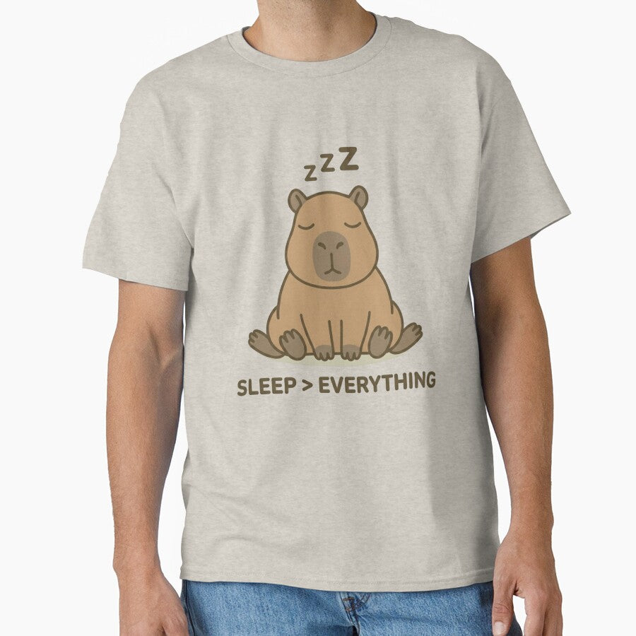 Sleep Greater Than Everything Capybara Funny Nap Gift by CalmCapy Co