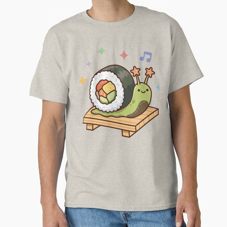 kawaii food sushi snail by Mochii-studio