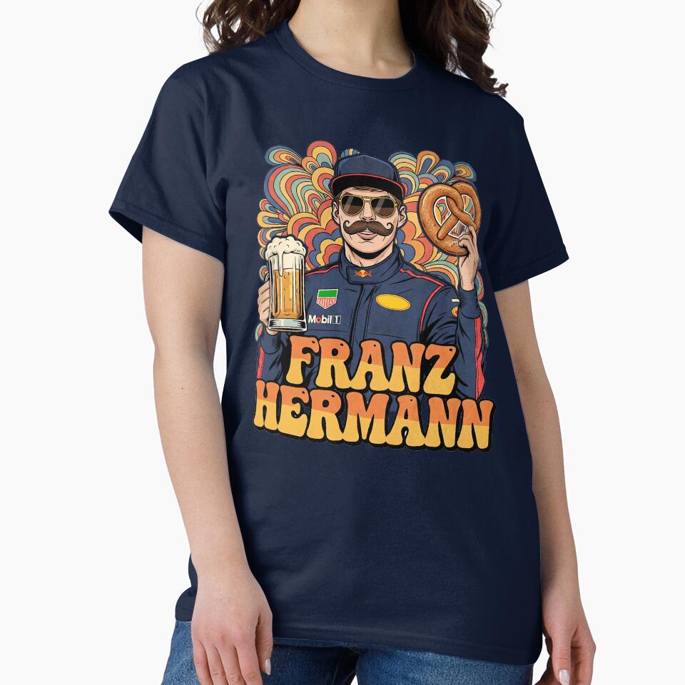 Franz Hermann F1 Parody Art - Max Verstappen Mustache Meme | German Motorsport Humor by Studio F1Grid