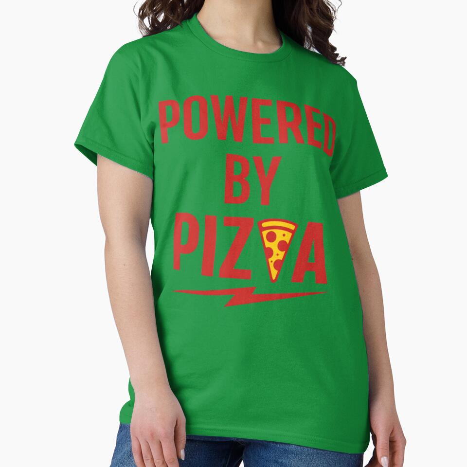 Powered by Pizza – Funny Pizza Lover Food Humor Design by rushaib