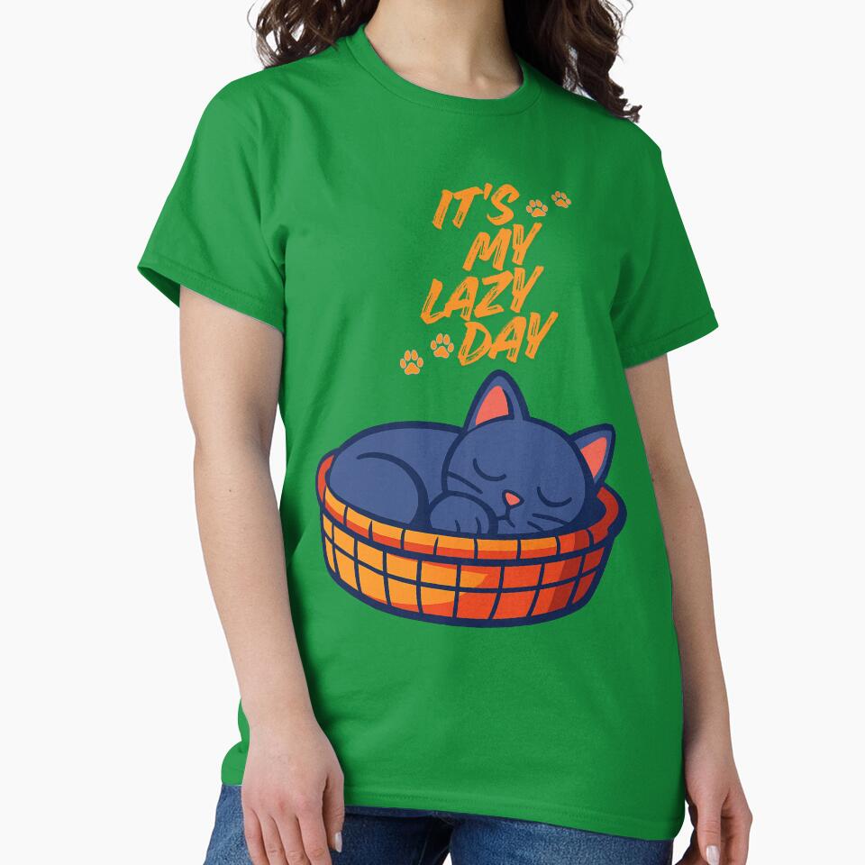 It's My Lazy Day T-shirt Gifts Cats Lovers by ZemVibe