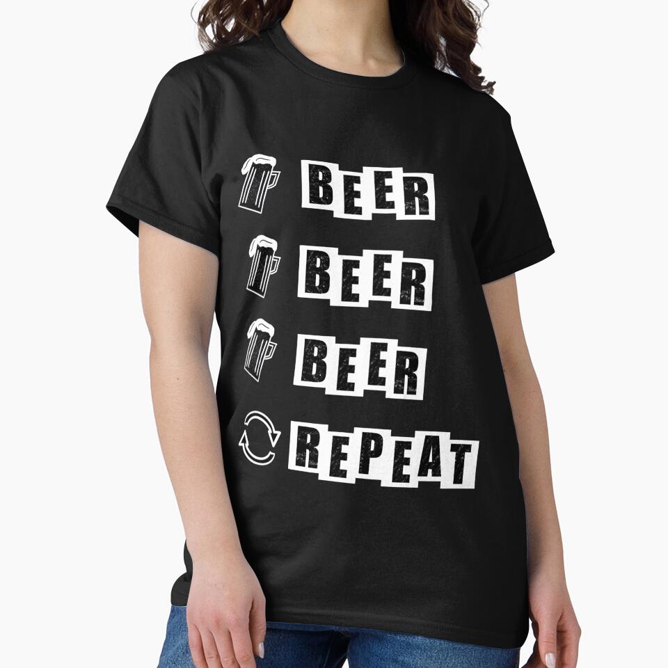 Beer, Beer, Beer, Repeat - Black by BusyMonkeys