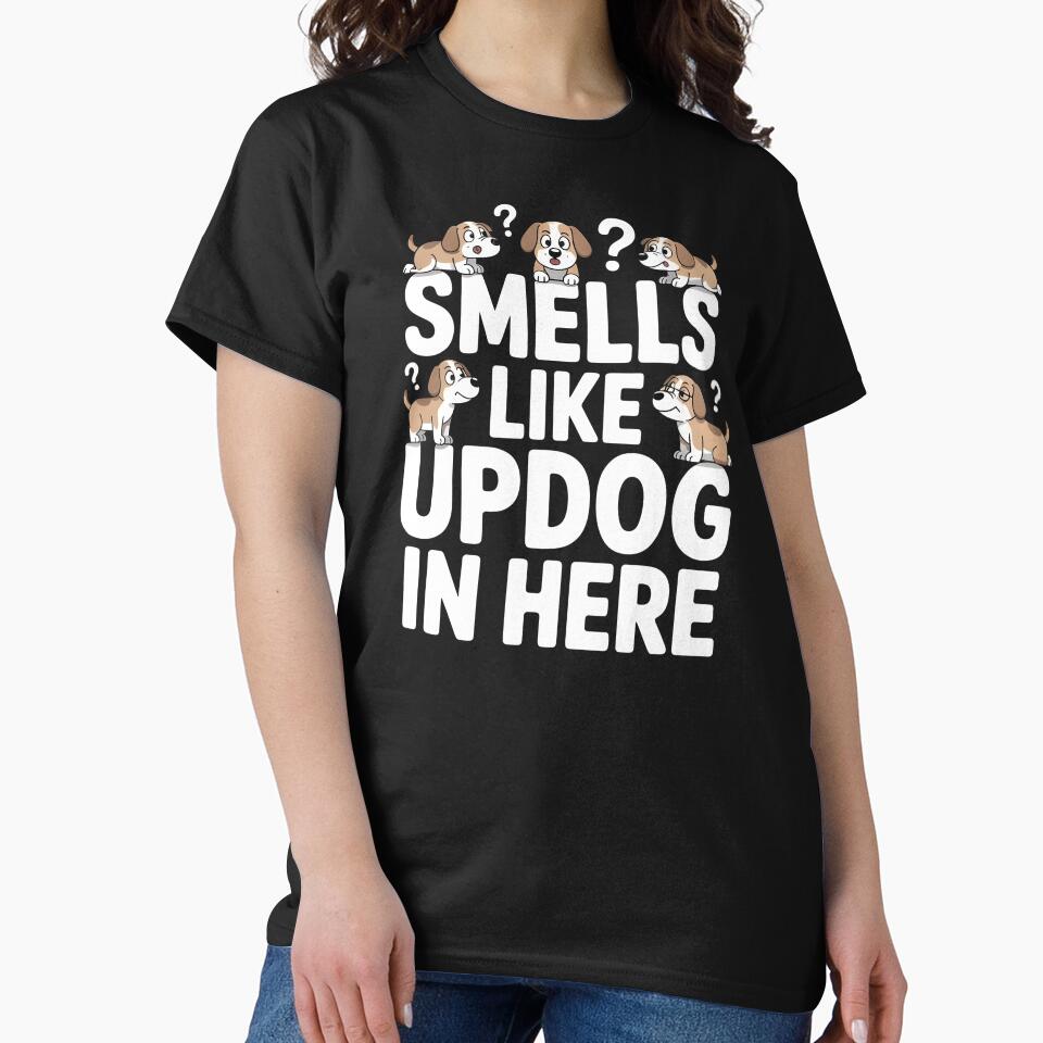 Smells Like Updog In Here – Dad Joke Sarcastic Humor Quote by Redgiant87x