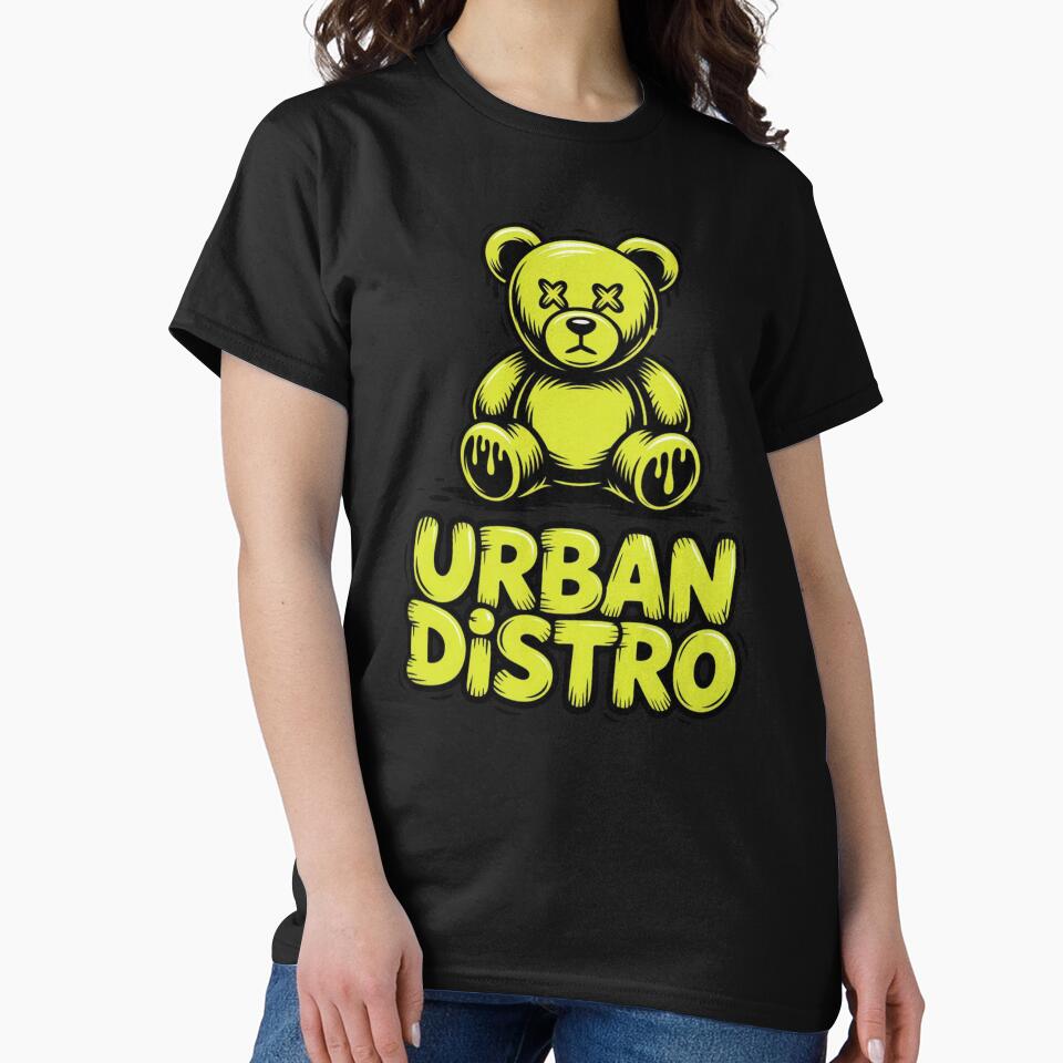 Urban Distro Bear Shirt – Neon Drip Teddy Streetwear Graphic Edgy Aesthetic Tee by JadmeStudio