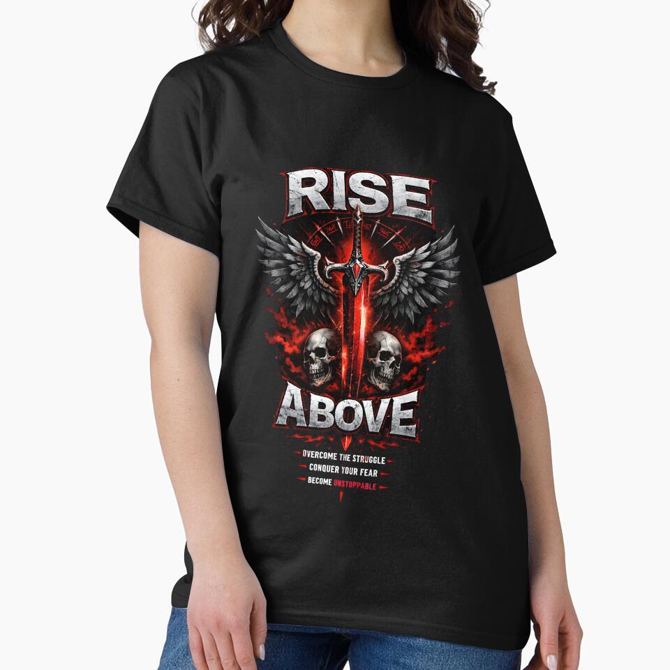 Rise Above Sword Streetwear Graphic Design by GOUR FASHION