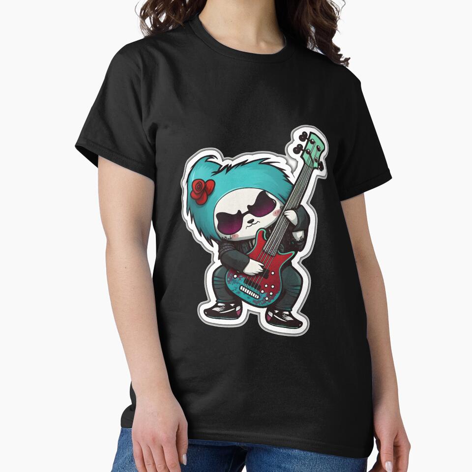 Goth Panda EMO Rock Sticker - Goth Pandas Rock On by StreetShirts1