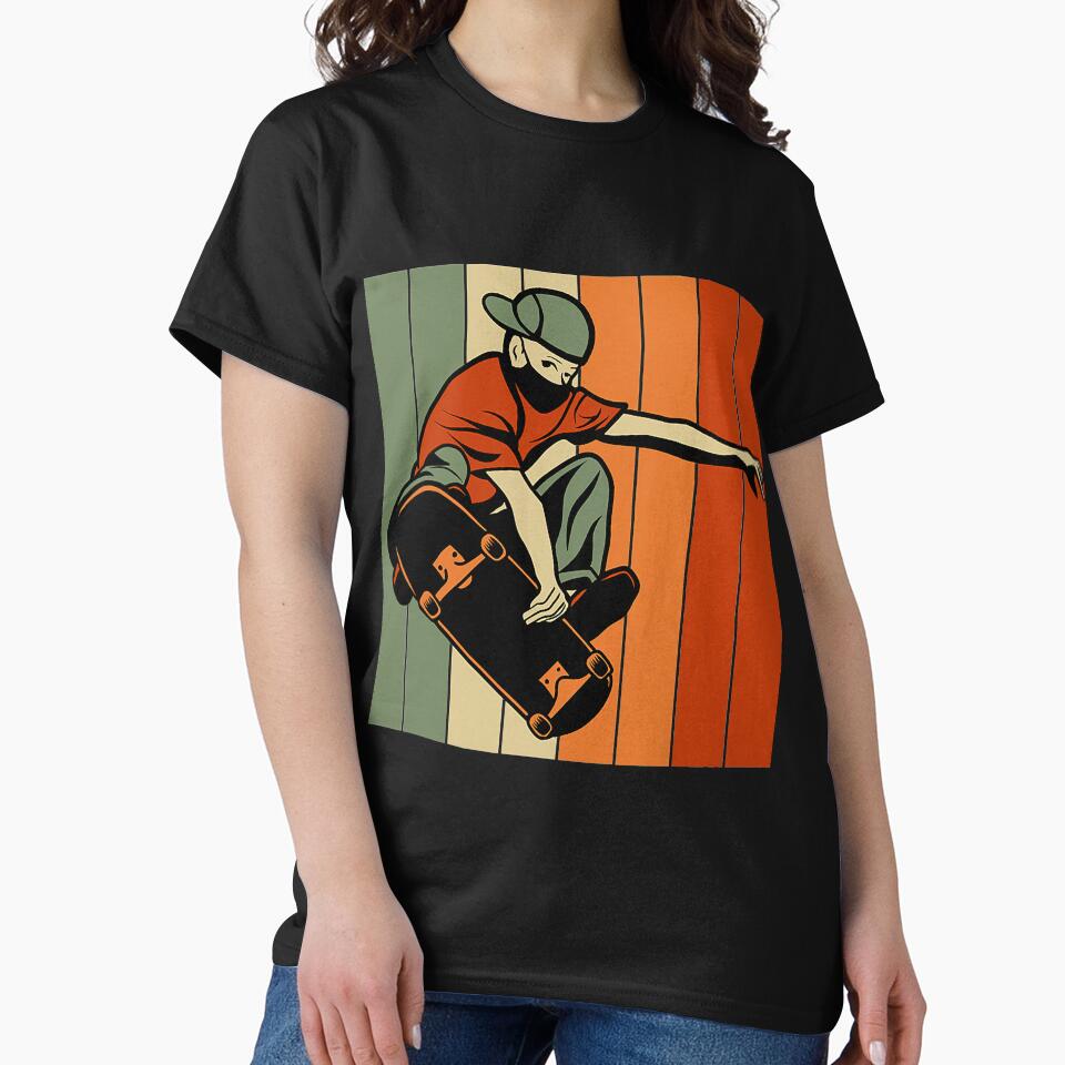 Skateboard Skater Vintage Skateboarding Gift Boys Teens Men by LewisVidales