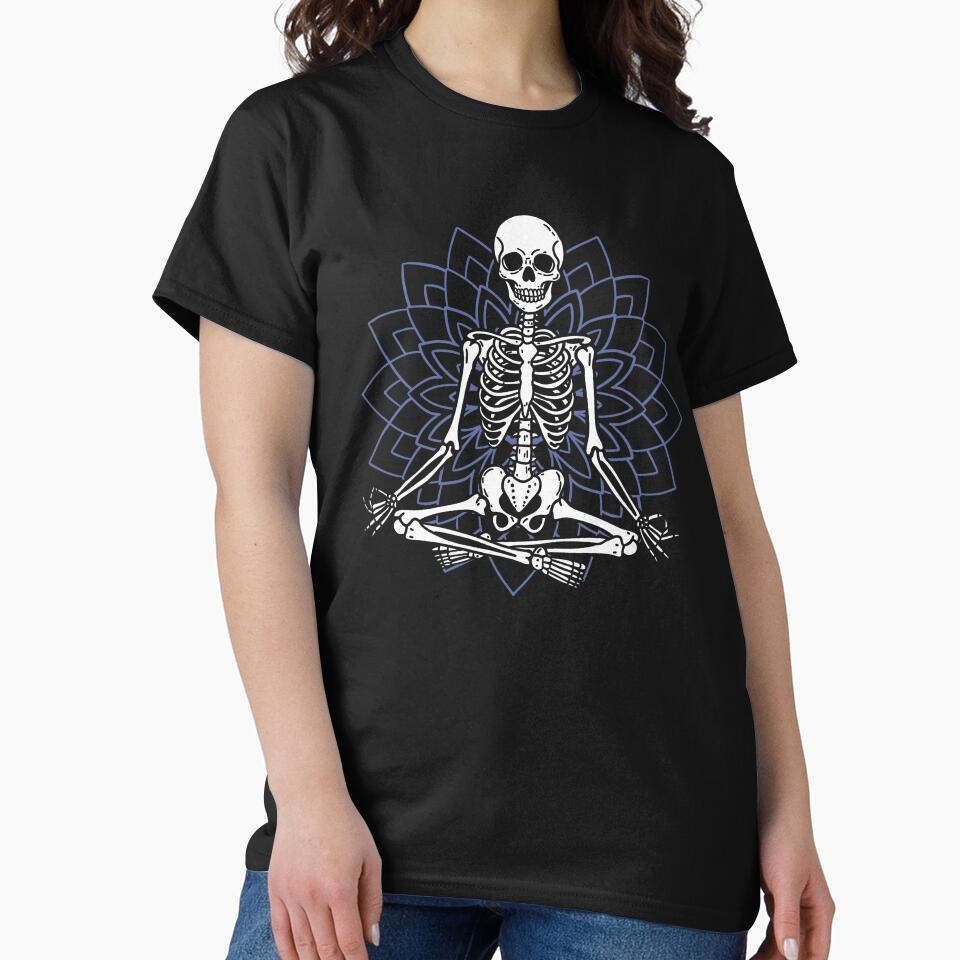 Namaste Skeleton by byebyesally