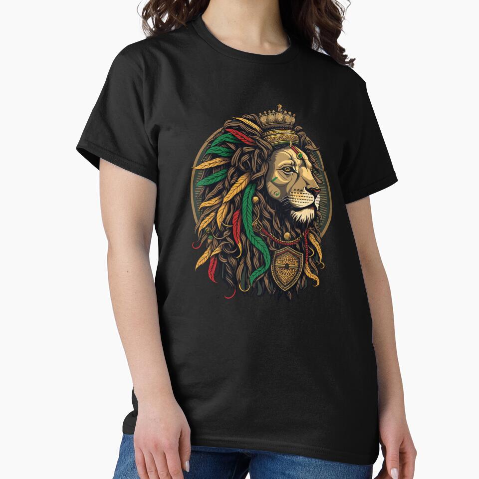 Rasta Lion T-shirt | rasta lion Sticker | rasta lion accesories |Get Your Reggae On with Our Rasta Lion Tee by Inspired Innovations