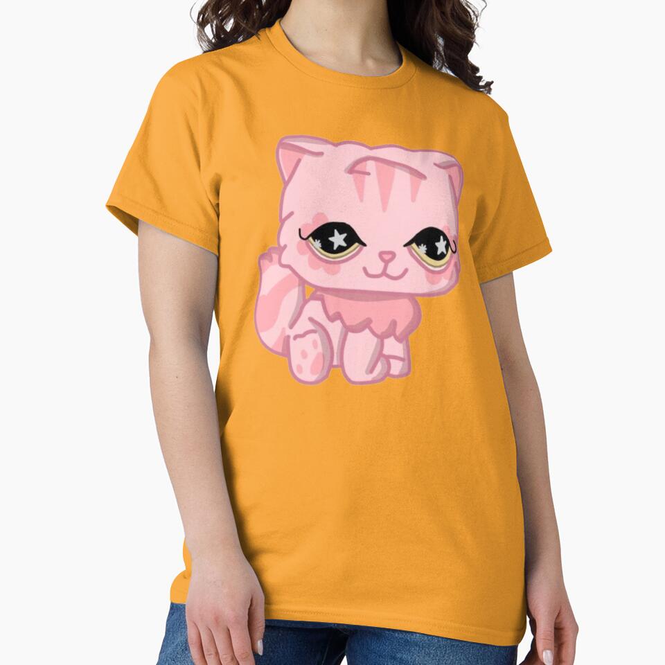 littlest pet shop cartoon fluffy pink kitty by trinketgal