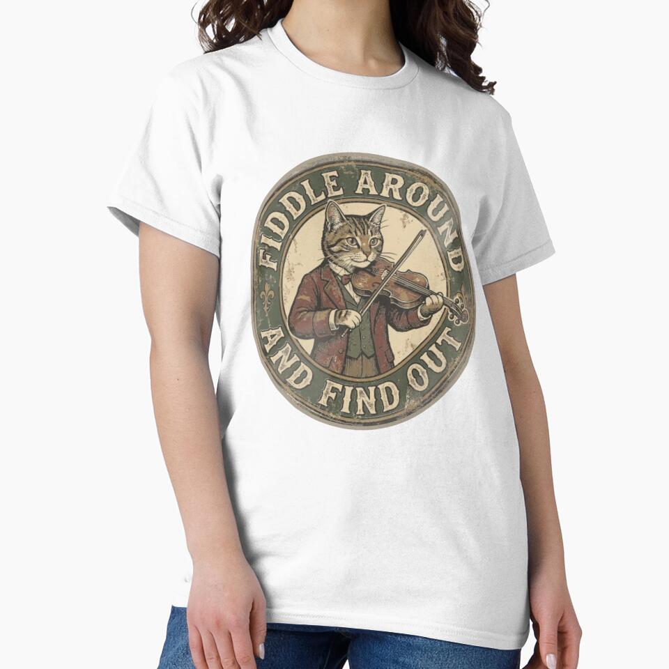 Vintage Fiddle Cat Funny Cat Violinist by BradStiedem