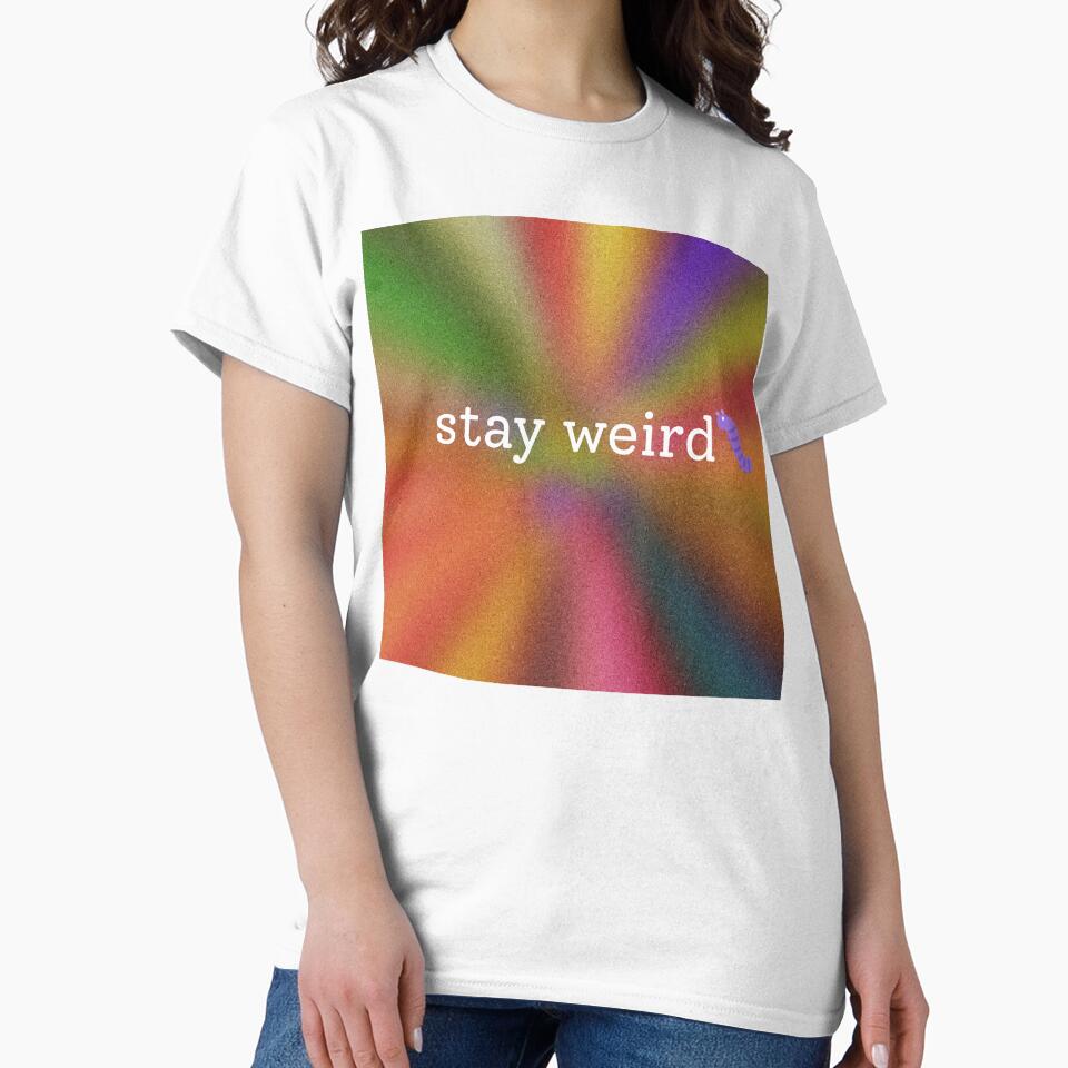 “Stay Weird” caterpillar sticker by ouijapumpkin