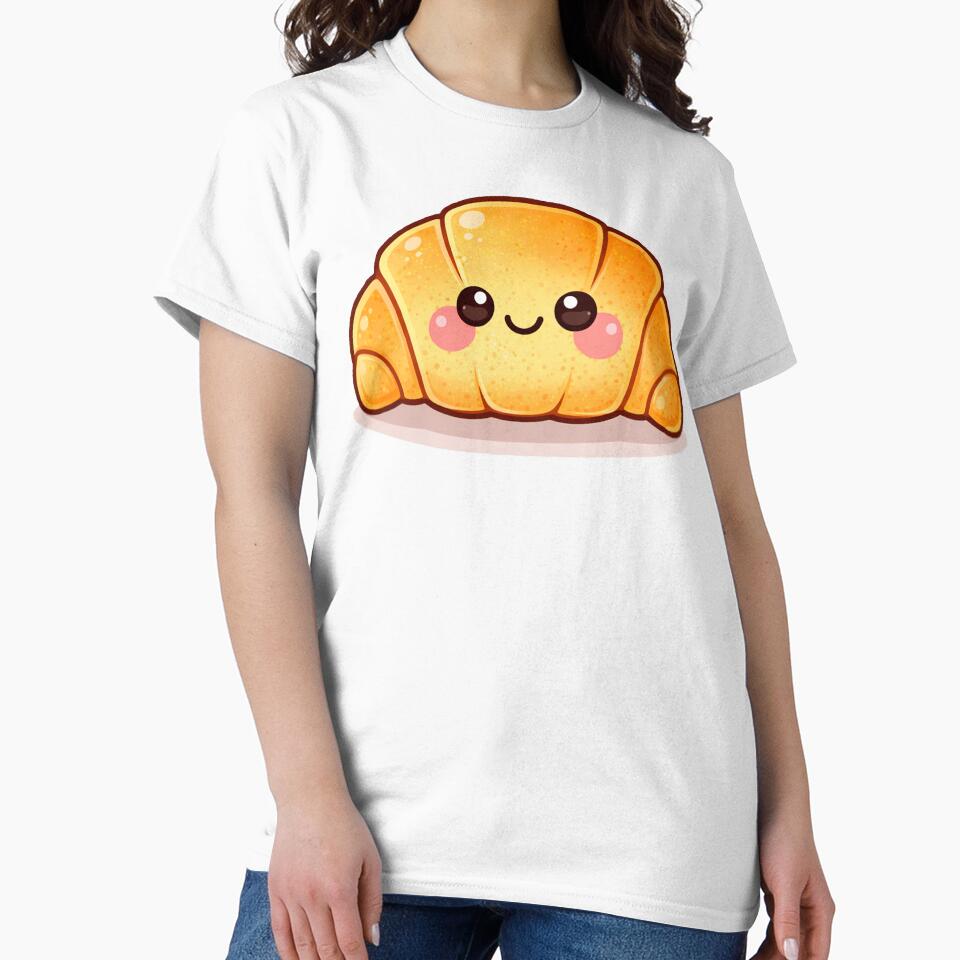 Kawaii Croissant Cute Food Character by ImagenFusionP