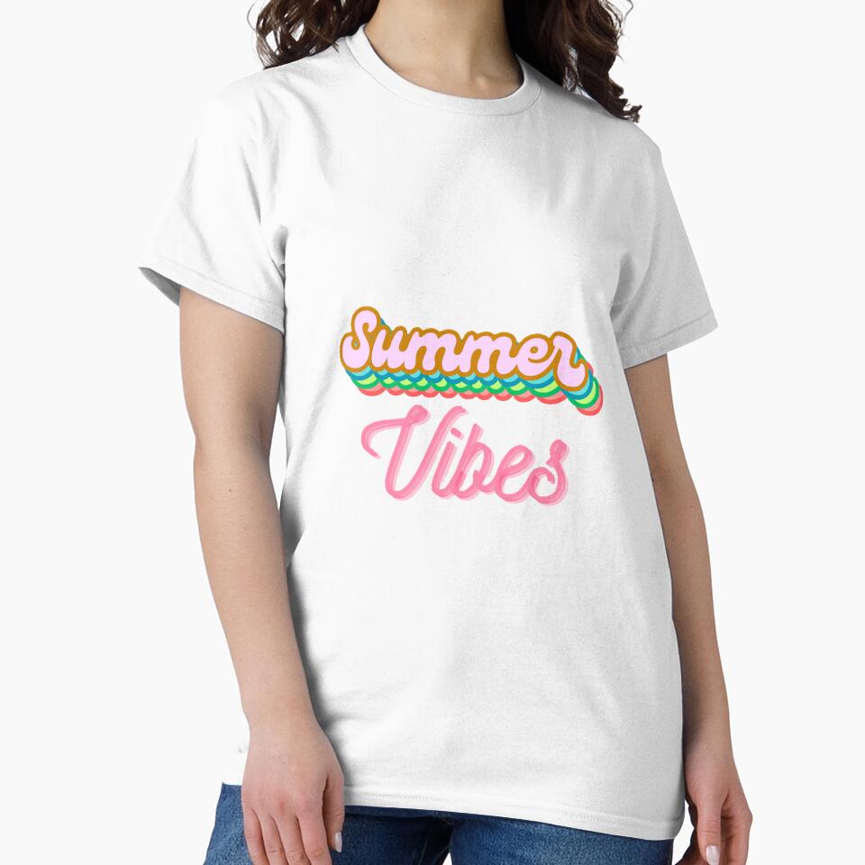 "Summer Vibes" Aesthetic and Simple Tees by Randomartsies