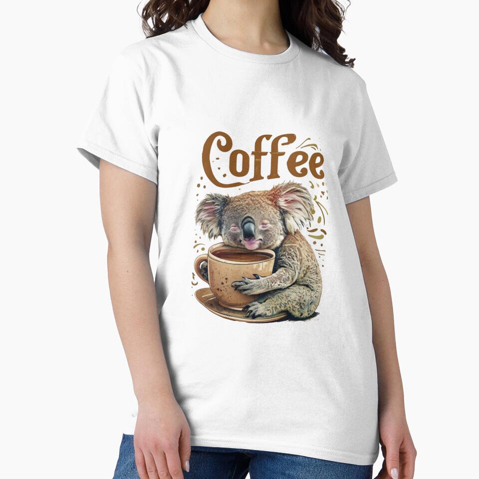 Coffee Lover Koala - Cute Sleeping Koala Bear Hugging a Coffee Mug - Funny Animal Design for Coffee Addicts and Sleepy People by Colorful-Garden