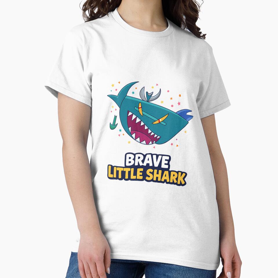 Brave Little Shark Cartoon Illustration For Kids A by AbdullohAAA