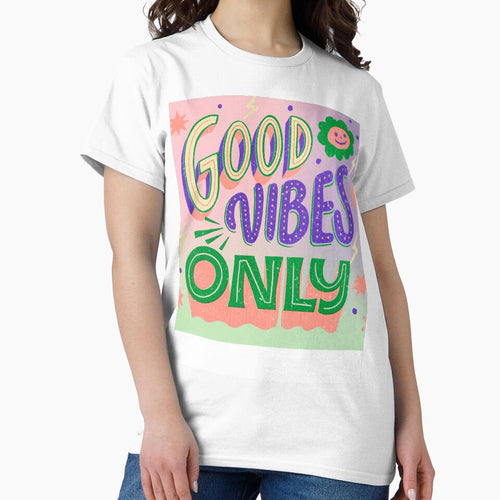 "Good Vibes Only Retro Groovy Typography Art" by PipForgeStudio