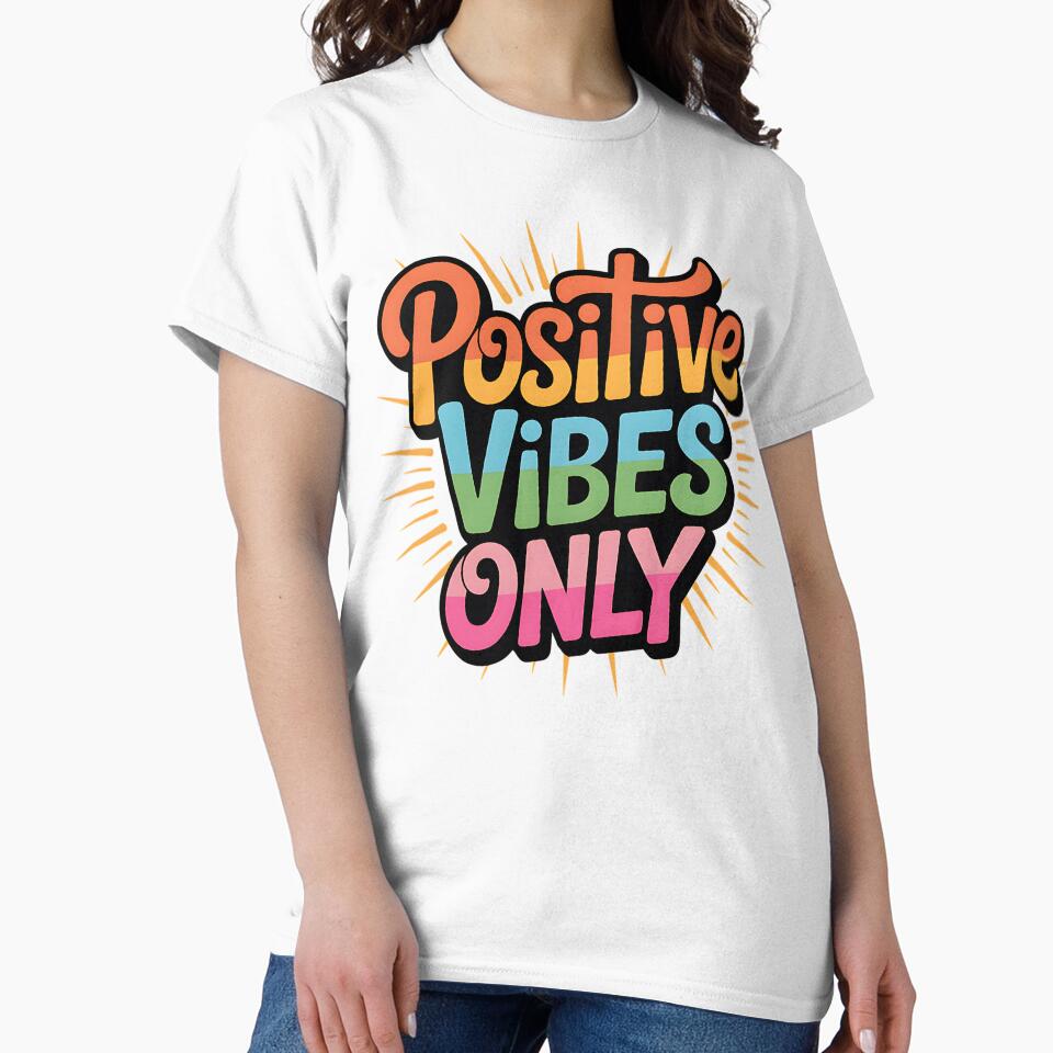 Positive Vibes Only Retro Lettering by CraftStudioCo