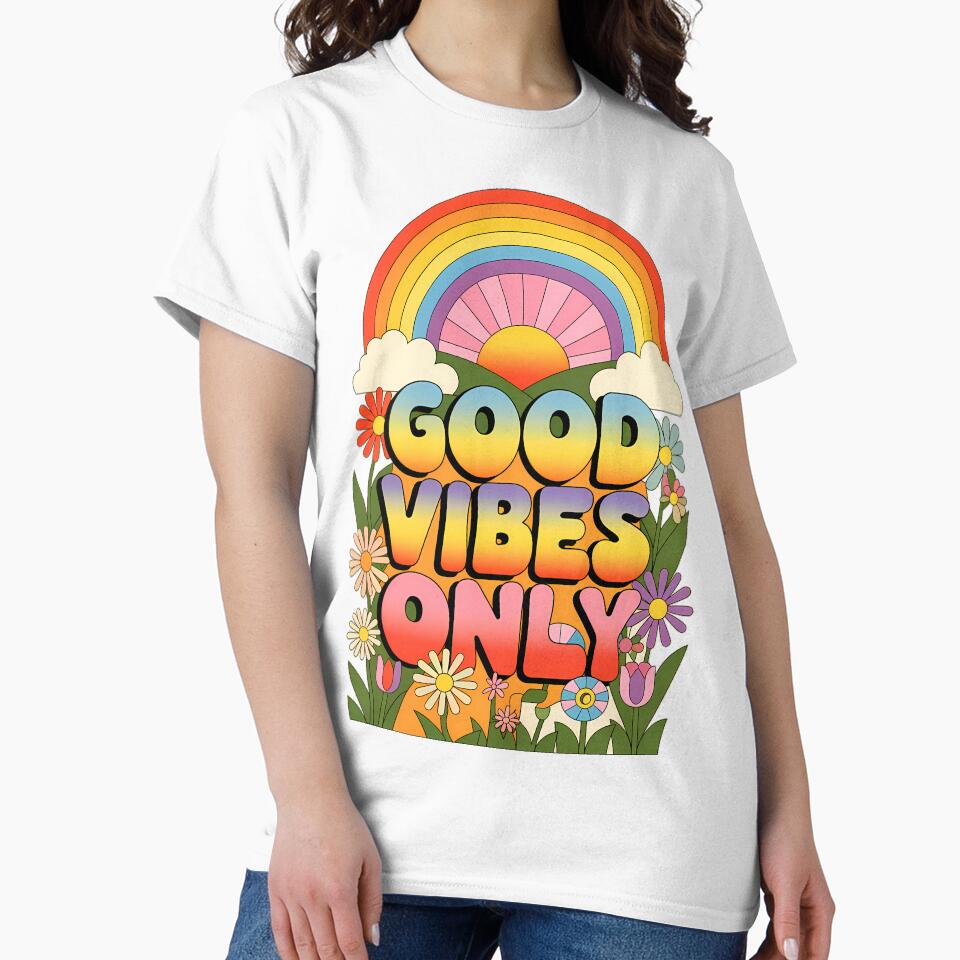 Retro Good Vibes Only Colorful Design by ZetaDream