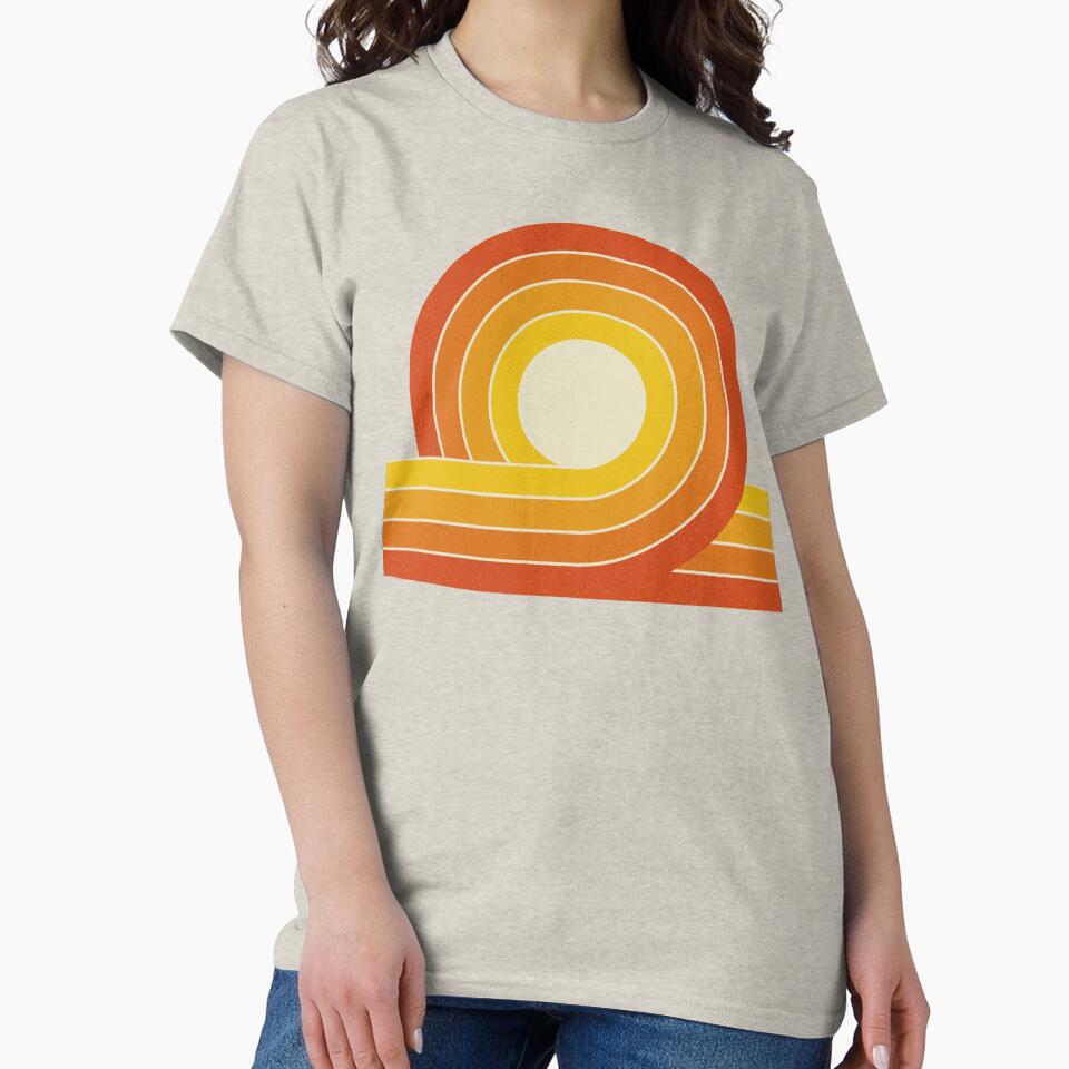 Yellow and orange retro style circles and lines by BattaAnastasia