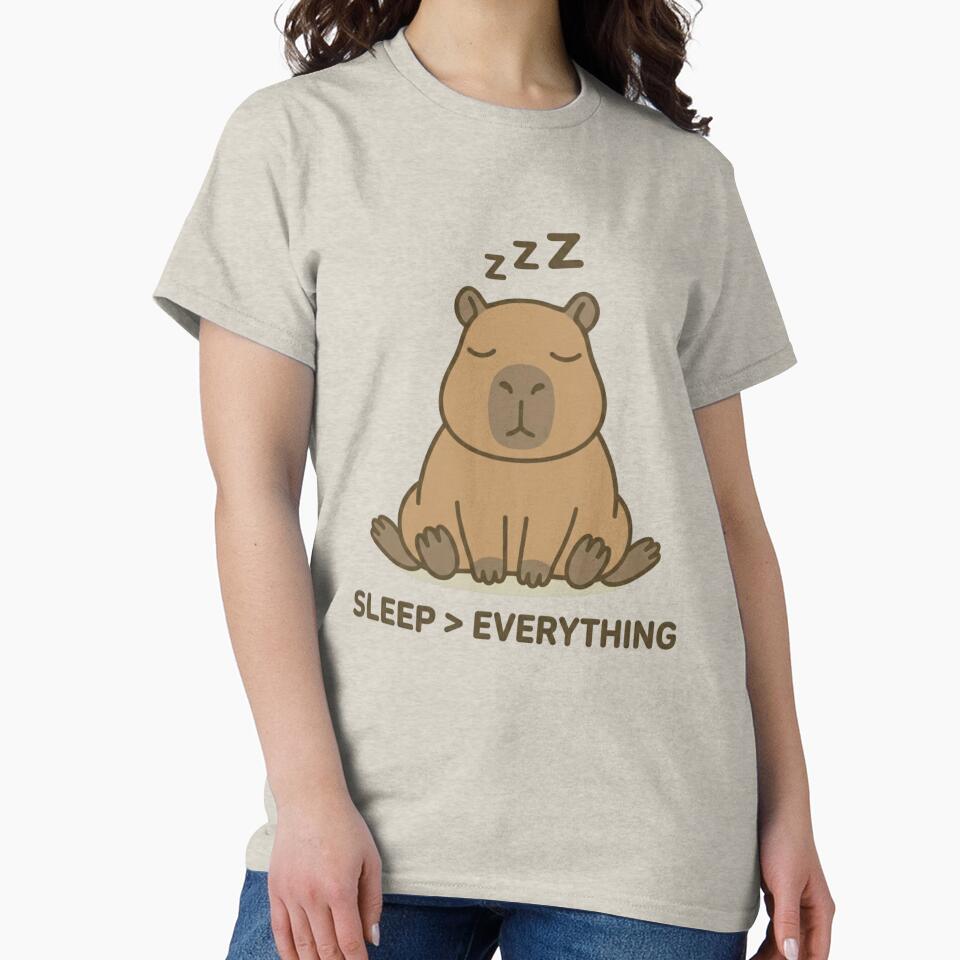 Sleep Greater Than Everything Capybara Funny Nap Gift by CalmCapy Co