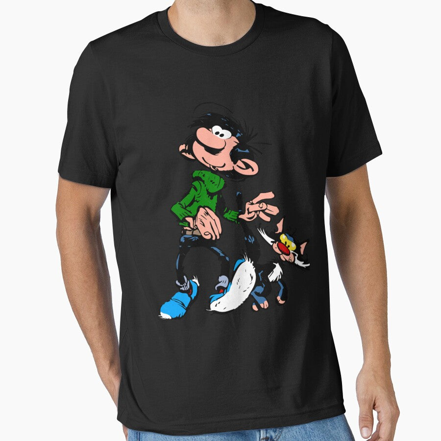 Gaston Lagaffe Movie Cartoon Color Big Ben walking with cat by TIMOTANKLIN12