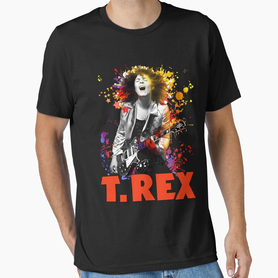 T Rex Rock Band Marc Bolan Retro Cool Top Tee by TarhaireSmith