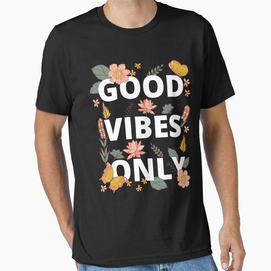 Good vibes only retro love floral layers pattern by Rainces