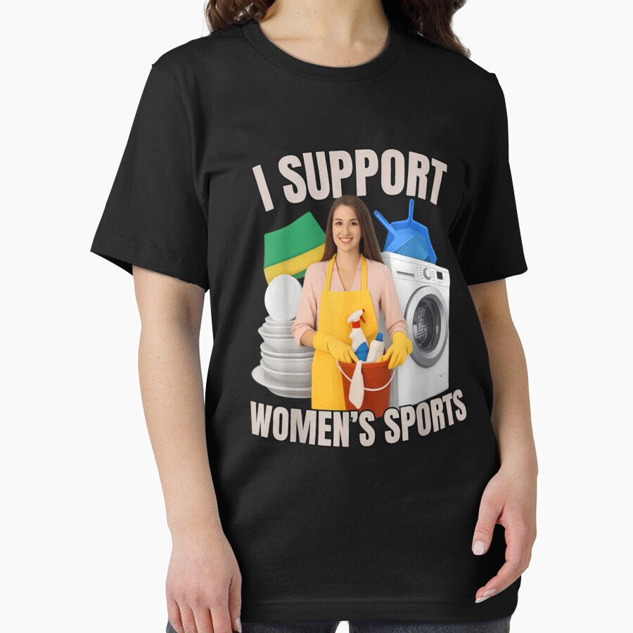I Support Women’s Sports Funny Cleaning Lady Meme by DexertimaArt