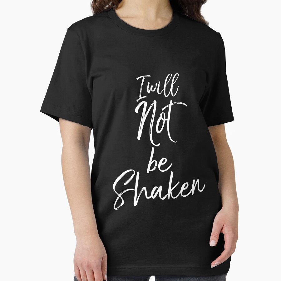Christian Faith Quote Faithfulness Gift I Will Not Be Shaken Long Sleeve T-Shirt by wymanlynna