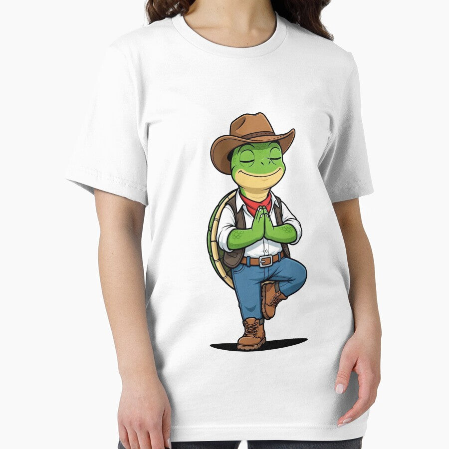 Zen Cowboy Turtle Yoga Tree Pose by Threadnovax