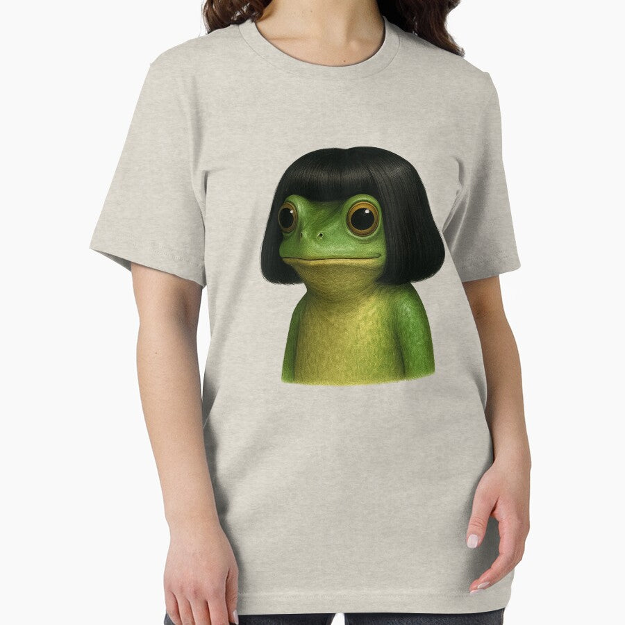 Frog with Bob Haircut Meme, Funny Frog Art, Quirky Animal Meme, Hilarious Frog Lover by toongstudio