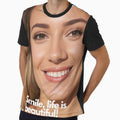 Smile, Life is Beautiful: Illustration of a Smiling Woman" by eprojetoas