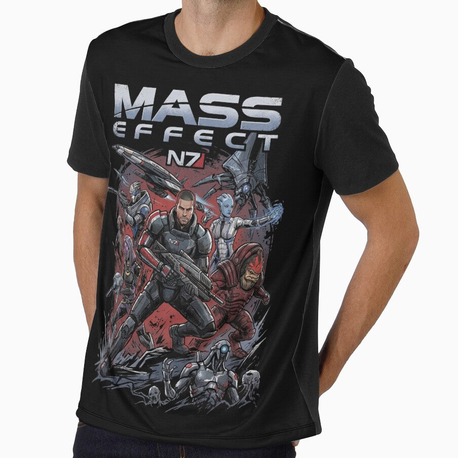 Mass Effect N7 Normandy Crew Miranda Jacob Jack Mordin Garrus Tali Thane Samara Legion Zaeed Collage Fan Art Poster T-Shirt Sticker Print Gift by Senpaiwaves