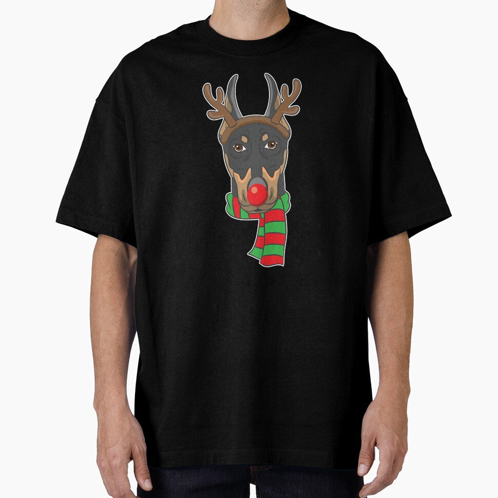Funny Christmas Dog Xmas Reindeer Doberman Holiday Gift by haselshirt
